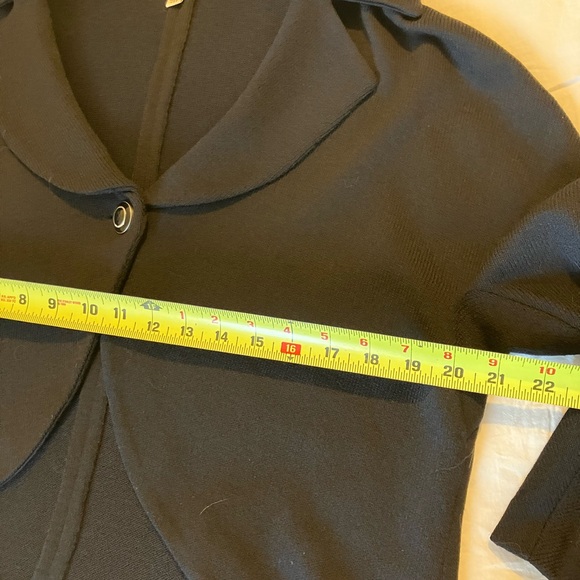 St John Collection One Button Knit Blazer Sweater Black Size 14 - Picture 8 of 13